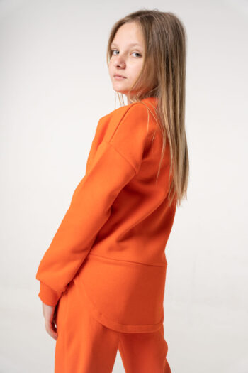 Σετ φόρμα φούτερ με κουκούλα σε πορτοκαλί χρώμα - Image 2