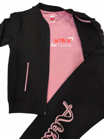 Φόρμα λεπτή 3τεμ. με ζακέτα και κοντομάνικη μπλούζα - Image 2