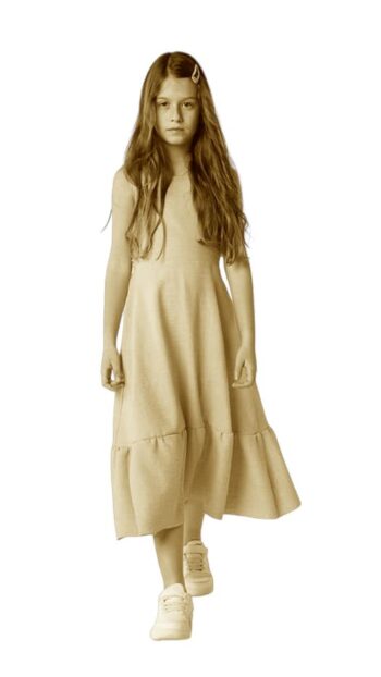 Φόρεμα μακρυ μπεζ GNS516 - Image 1