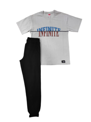 Σετ φόρμα με παντελόνι και κοντομάνικο μπλουζάκι Μπεζ χρώμα 2414113Μ - Image 1