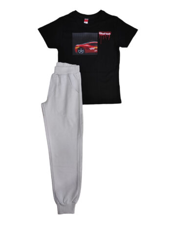 Σετ φόρμα με παντελόνι και κοντομάνικο μπλουζάκι Μαύρο 2414112 - Image 1