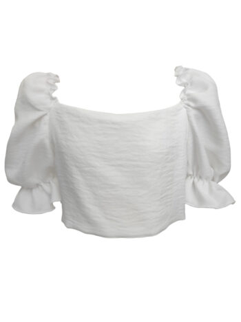 Μπλούζα-κροπ Εκρού χρώμα με άνοιγμα στην πλάτη - Image 1