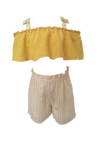 Παιδικό σετ κροπτοπ με  βολάν και σορτς - Image 1