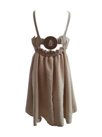 Φόρεμα μπεζ χρώμα με κρίκο - Image 2