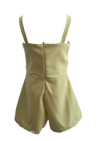 Ολόσωμο κιτρινο με ζώνη και τιράντες - Image 2