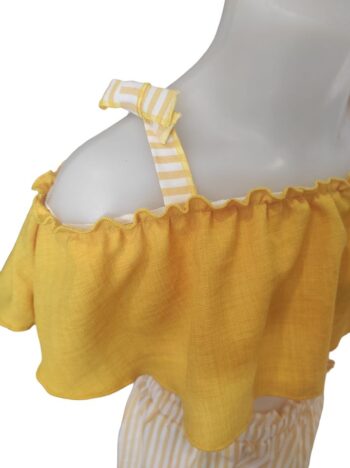 Παιδικό σετ κροπτοπ με  βολάν και σορτς - Image 3