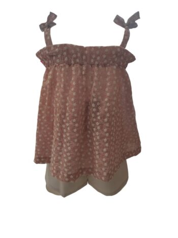 Σετ με κεντημένο τοπάκι και σορτς - Εμπριμέ - Image 2