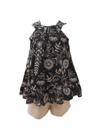 Σετ με κεντημένο τοπάκι και σορτς - Image 2