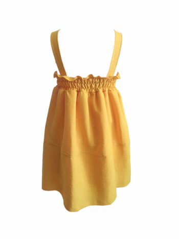 Φόρεμα κιτρινο με φιόγκο στο μπούστο - Image 2