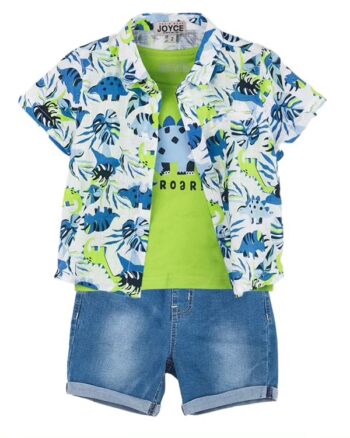 Σετ 3τμχ πουκάμισο, βερμούδα και μπλούζα - Image 1