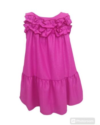 Φόρεμα φούξια με υπέροχη γυαλάδα. - Image 1