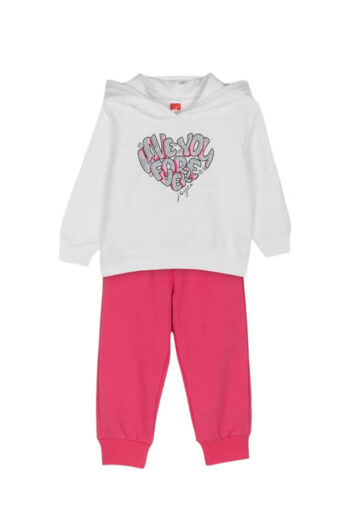 Φόρμα φούτερ με κουκούλα 2461105 εκρού-ροζ χρώμα - Image 1