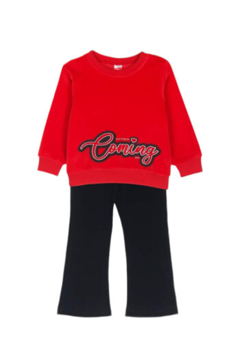 Σετ βελουτέ με παντελόνι καμπάνα 2461130 κόκκινο - Image 1