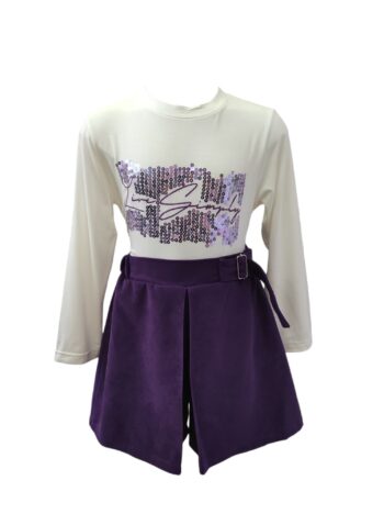 Μπλούζα με μωβ παγιετες από βισκόζι ύφασμα ελαστικό - Image 4