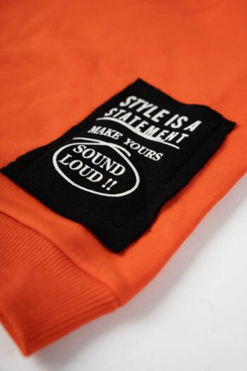 Φόρμα φούτερ 602 πορτοκαλί-μαύρο χρώμα - Image 6