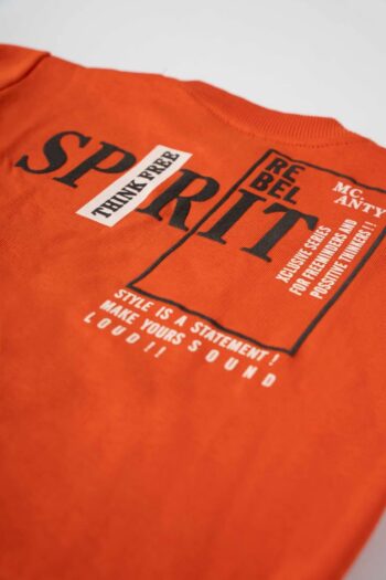 Φόρμα φούτερ 602 πορτοκαλί-μαύρο χρώμα - Image 5