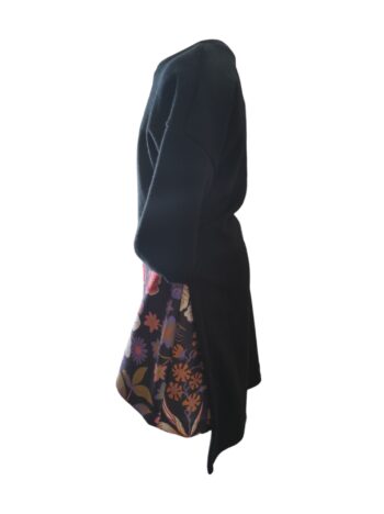 Πλεκτή ασύμμετρη μπλούζα μαύρο χρώμα - Image 3