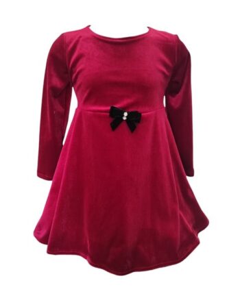 Φόρεμα βελούδο κόκκινο χρώμα - Image 1