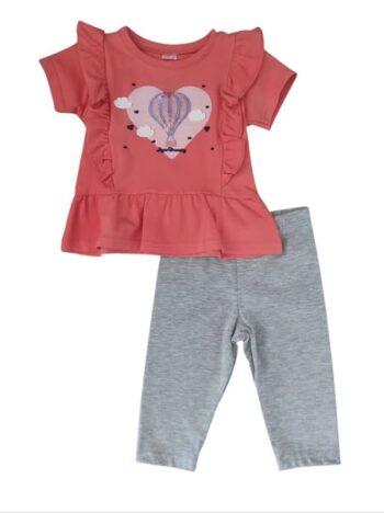 Σετ Κολάν με Μπλουζάκι Πορτοκαλί 2τμχ - Image 1