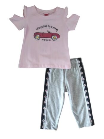 Παιδικό σετ Joyce για κορίτσια Flower car ροζ - Image 1