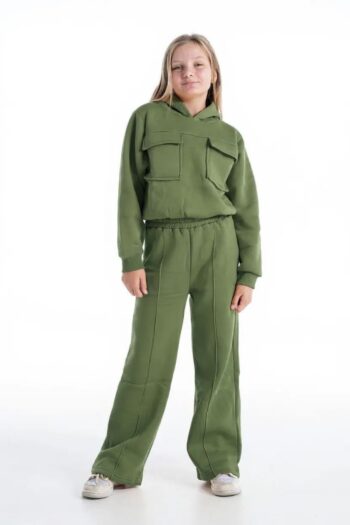 Φόρμα φούτερ κροπ λαδι χρώμα - Image 3