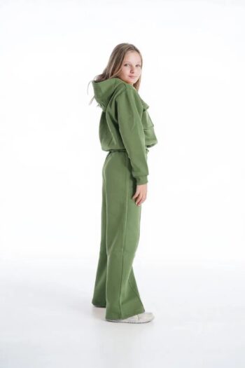 Φόρμα φούτερ κροπ λαδι χρώμα - Image 2