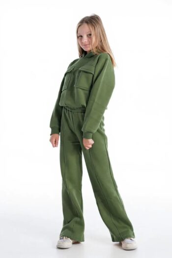 Φόρμα φούτερ κροπ λαδι χρώμα - Image 1