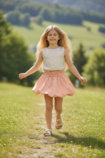 Φούστα μπάλου κοραλλί χρώμα - Image 1