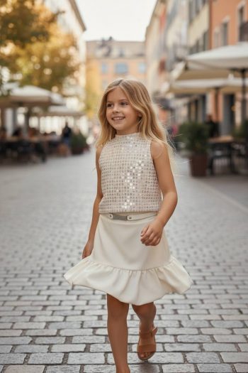 Φουστα με βολάν μπάλου και ζώνη - Image 5