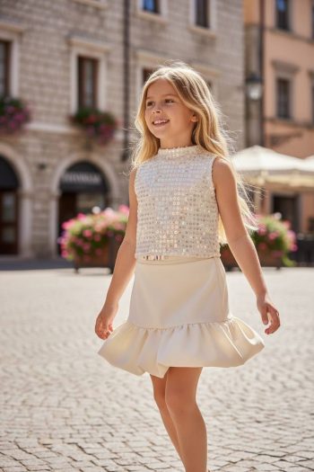 Φουστα με βολάν μπάλου και ζώνη - Image 6