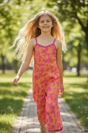 Ολόσωμη φόρμα πορτοκαλί εμπριμέ - Image 1