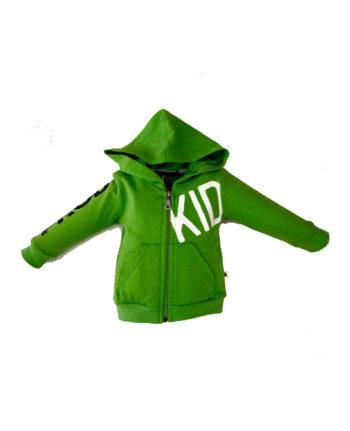 Ζακέτα με κουκούλα "KID" πράσινη - 71514GRN - Image 1