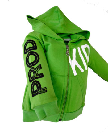 Ζακέτα με κουκούλα "KID" πράσινη - 71514GRN - Image 2