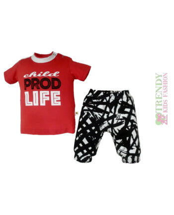 Σετ παντελόνι με μπλούζα κόκκινη - 73534 - Image 1