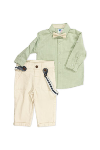 Σετ με πουκάμισο και παντελόνι Μπεζ - μέντα - Image 1