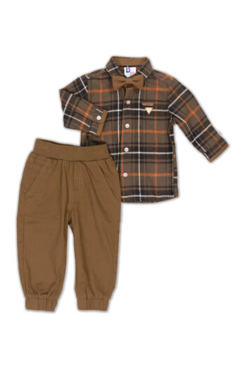 Σετ με πουκάμισο και παντελόνι καμπαρντίνα 45-8203 - Image 1