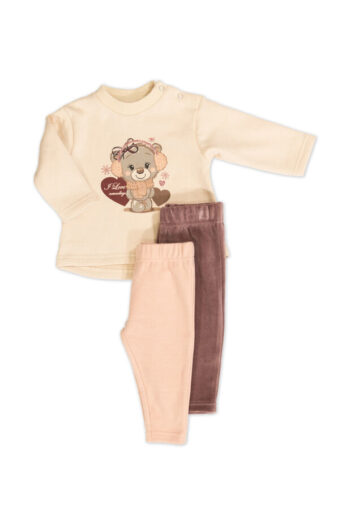 Φόρμα χνουδιασμένη με 2 παντελόνια φούτερ και βελουτέ 8266 - Image 1