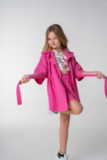 Καμπαρντίνα Oversizet GNS216 Φούξια - Image 2