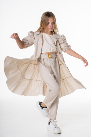 Καμπαρντίνα-φόρεμα μπεζ - Image 5