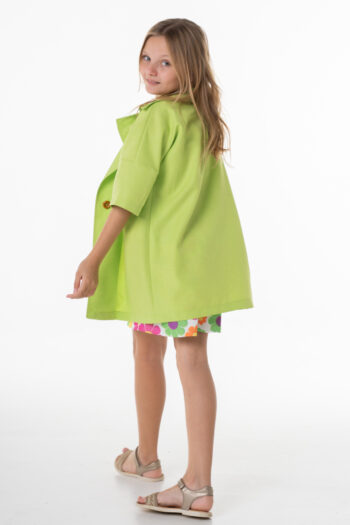 Παιδική Καμπαρντίνα Λαχανή με ζωνάκι - Image 4