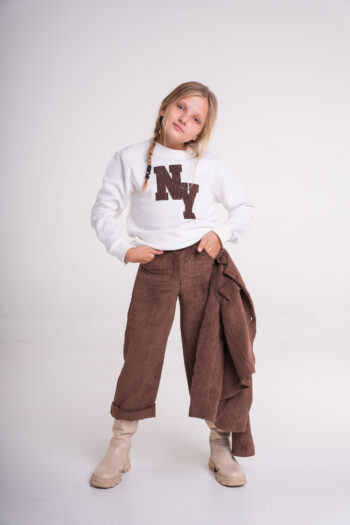 Παντελόνι κοτλέ 3/4 με ρεβέρ - Image 1