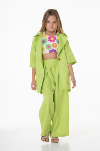 Παιδική Καμπαρντίνα Λαχανή με ζωνάκι - Image 6