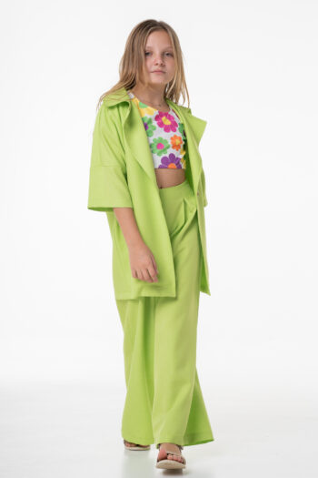 Παιδική Καμπαρντίνα Λαχανή με ζωνάκι - Image 7