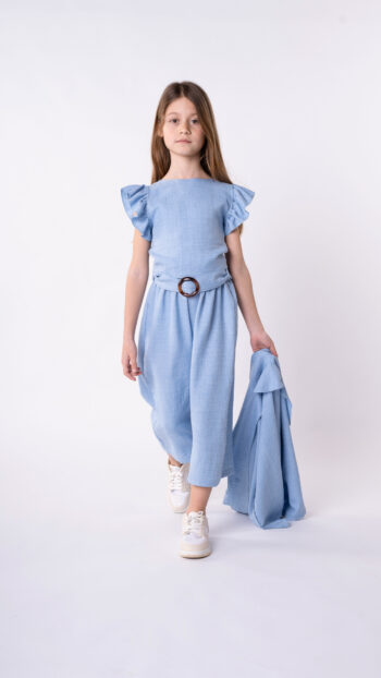 Μπλούζα με βολάν κοραλλί χρώμα GNS550 - Image 2