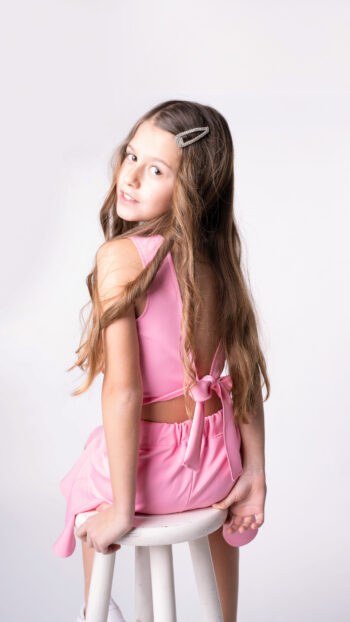 Κροπ-τοπ κιτρινο με aνοιχτή πλάτη - Image 2