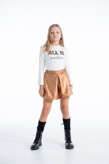 Δερμάτινο σορτς μπρονζε - Image 2