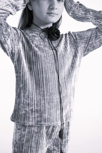 Σετ 2 χρώματα βελούδο ριπ γκρι και μαύρο - Image 6