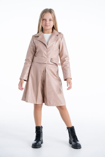 Ψηλομεση βερμούδα με πιέτες ροζ χρυσού - Image 5