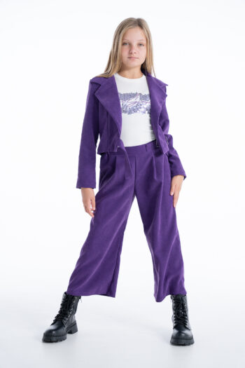 Μπλούζα με μωβ παγιετες από βισκόζι ύφασμα ελαστικό - Image 2