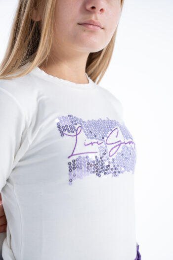 Μπλούζα με μωβ παγιετες από βισκόζι ύφασμα ελαστικό - Image 1